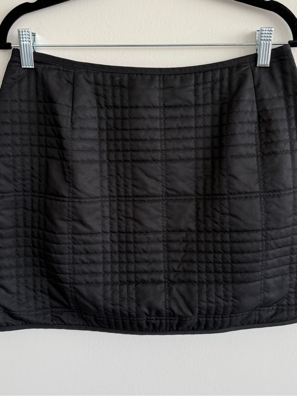 Vintage Burberry London Quilted Black Mini Skirt Y2K